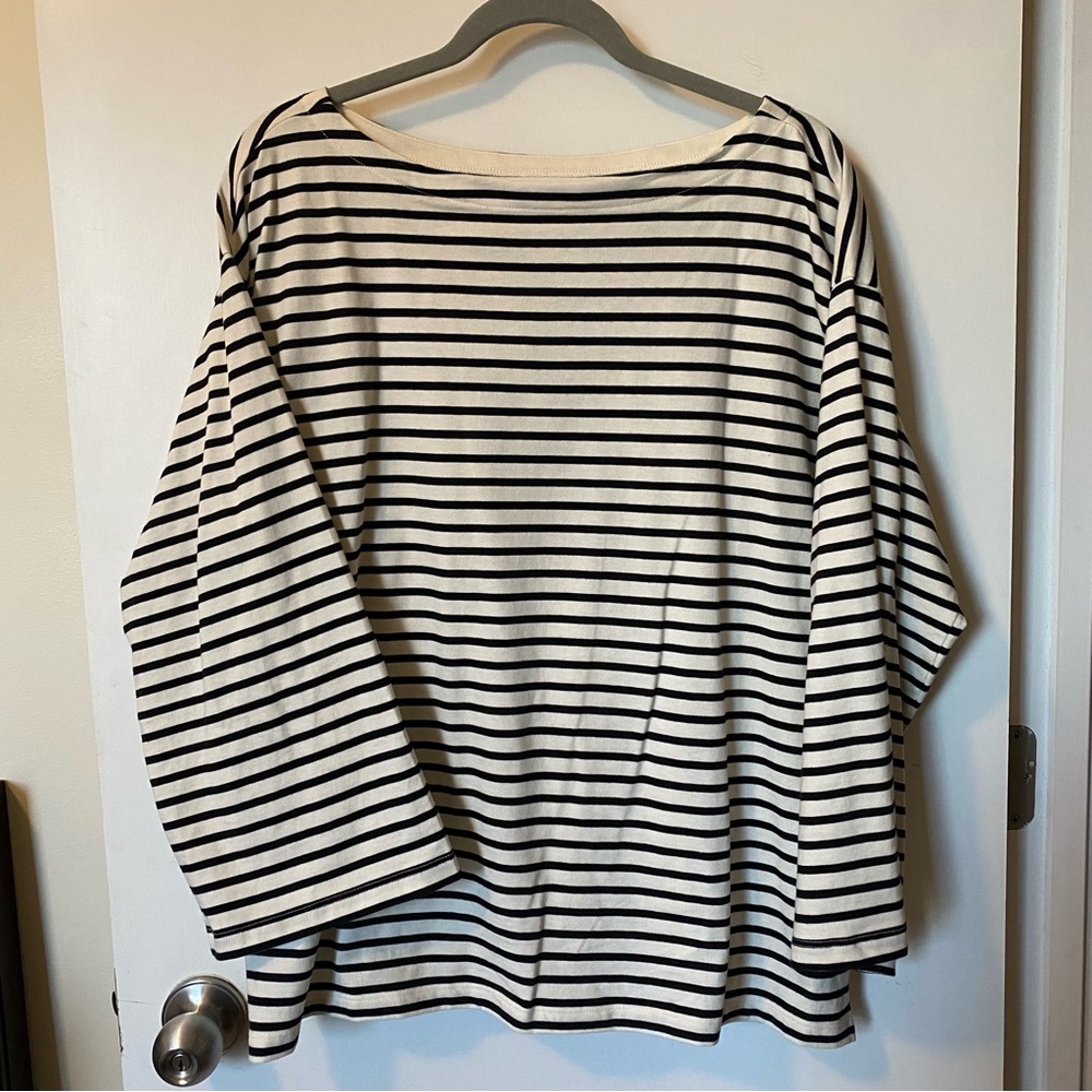 Universal Standard Montauk Breton Stripe Bell Sleeve Top
